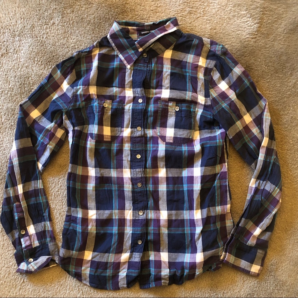 Sandra Ingrish Plaid Button Down